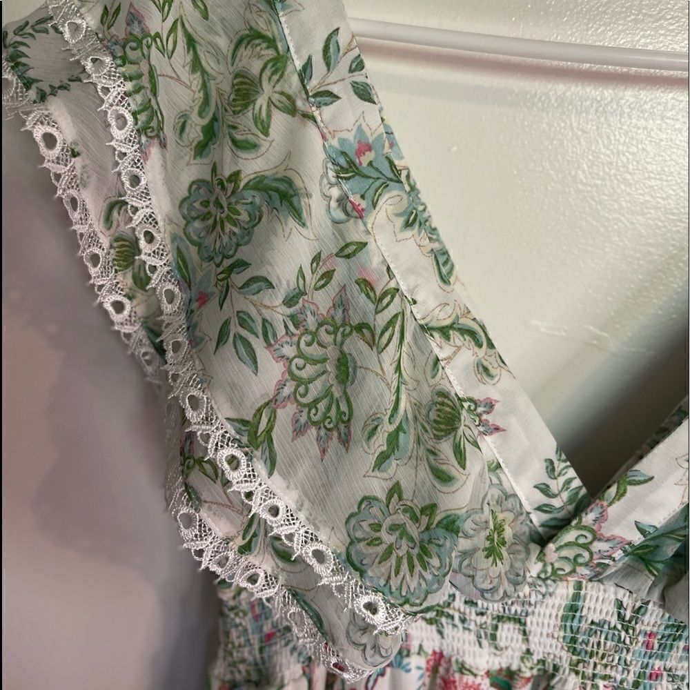 House Of Harlow 1960 Floral Tiered Ruffle Sleeves Maxi Dress.Size S - Picture 12 of 17